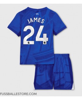Günstige Chelsea Reece James #24 Heimtrikotsatz Kinder 2025-26 Kurzarm (+ Kurze Hosen)